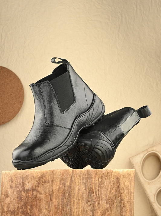 Dope Genuine Leather Steel Toe Safety Chelsea Boots