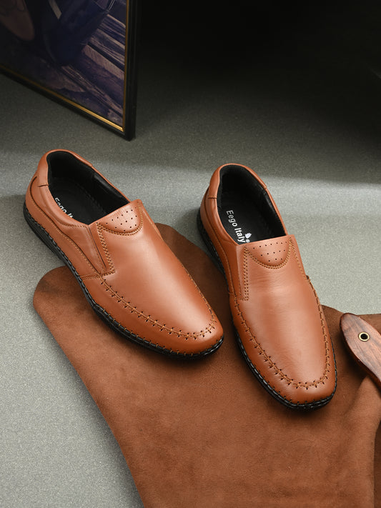 Eego Italy Genuine Leather TAN Slip On Shoes