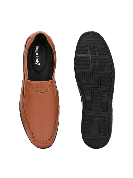 Eego Italy Genuine Leather TAN Slip On Shoes