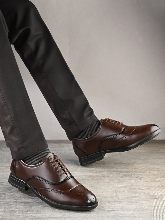 Eego Italy RULER Light Weight Padded Formal BROGUE Lace Up Shoes