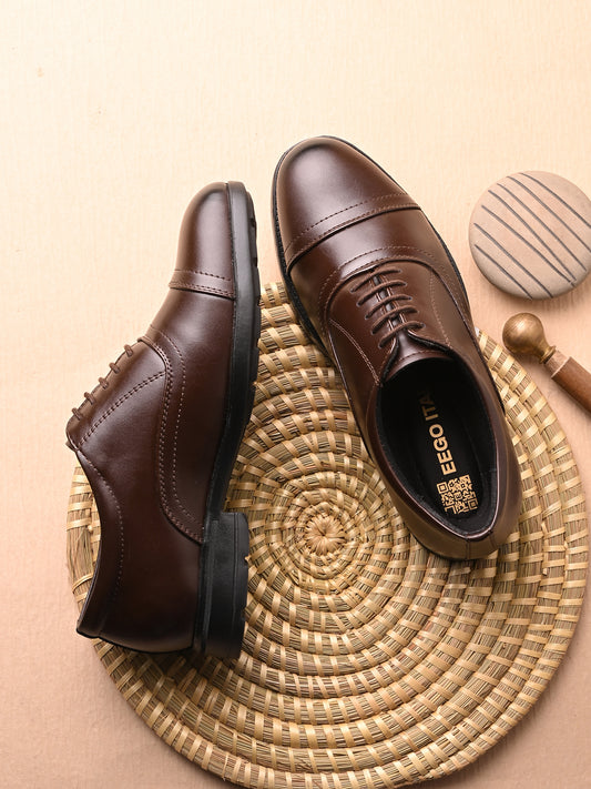 Eego Italy SHARP Light Weight Padded Formal Cap Toe Lace Up Shoes