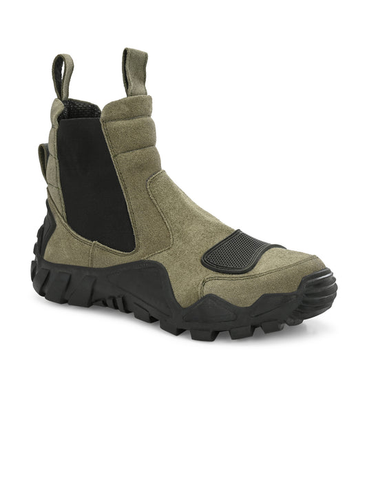 Eego Italy GOODWILL2 Genuine leather anti skid steel toe safety chelsea boots with 4x4 outdoor terrain grip