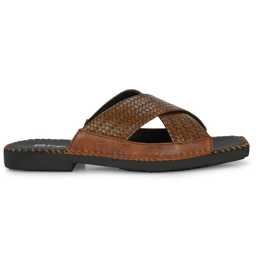 Eego Italy Party Wear Ethnic Slippers HERO-2-TAN (Sale@499)