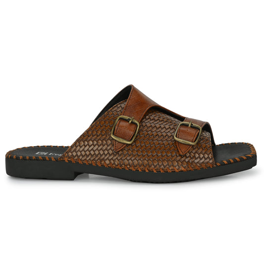 Eego Italy Party Wear Ethnic Slippers HERO-1-TAN (Sale@499)