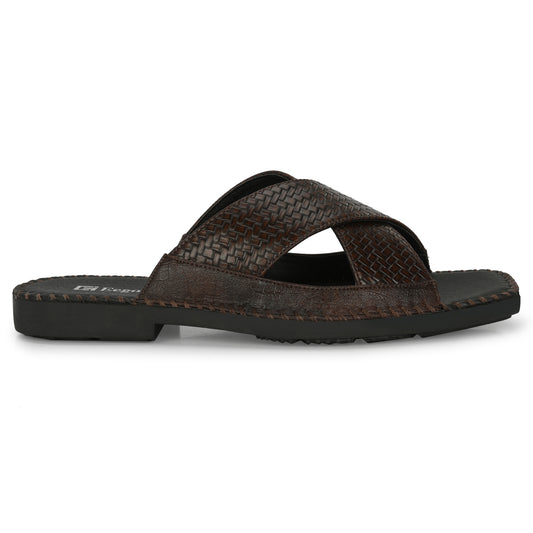 Eego Italy Party Wear Ethnic Slippers HERO-2-BROWN (Sale@499)