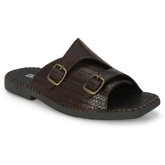 Eego Italy Party Wear Ethnic Slippers HERO-1-BROWN (Sale@499)