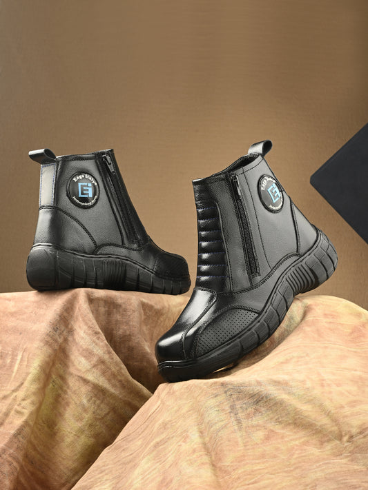 Shield Real Leather Riding Low Ankle Protective Boots