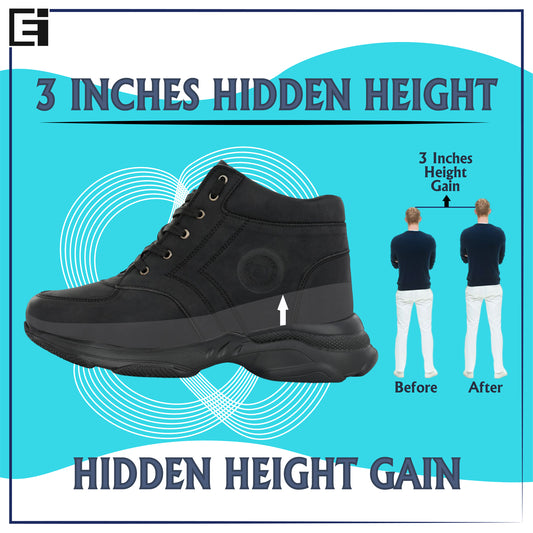 Eego Italy 3 Inch Hidden Height Increasing Casual Outdoor Sneakers Boot In Eva Sole, Height Elevator Boots