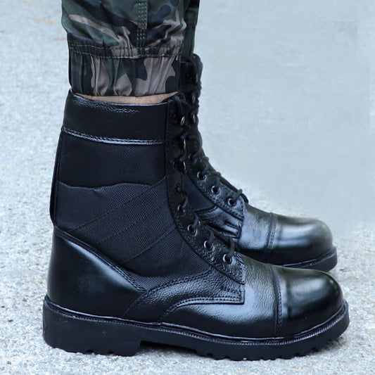 Eego Italy Genuine Leather Army Combat All Weather Hikking & Bikking Boots ARM-2-BLACK
