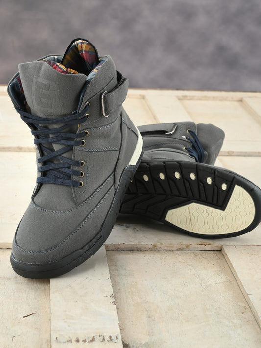 Downtown High Top Boots NR-6-GREY - Main Image